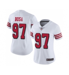 Women's San Francisco 49ers #97 Nick Bosa Limited White Rush Vapor Untouchable Football Jersey