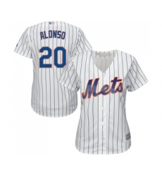 Women's New York Mets #20 Pete Alonso Authentic White Home Cool Base Baseball Jersey