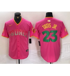 Men's San Diego Padres #23 Fernando Tatis Jr. Pink Cool Base Stitched Baseball Jersey