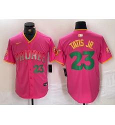 Men's San Diego Padres #23 Fernando Tatis Jr. Pink Cool Base Stitched Baseball Jerseys