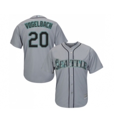 Men's Seattle Mariners #20 Dan Vogelbach Replica Grey Road Cool Base Baseball Jersey