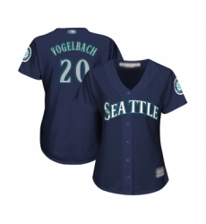 Women's Seattle Mariners #20 Dan Vogelbach Replica Navy Blue Alternate 2 Cool Base Baseball Jersey