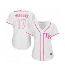 Women's Tampa Bay Rays #17 Austin Meadows Replica White Home Cool Base Baseball Jersey