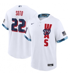 Men's Washington Nationals #22 Juan Soto Nike White 2021 MLB All-Star Game Replica Player Jersey