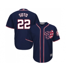 Men's Washington Nationals #22 Juan Soto Replica Navy Blue Alternate 2 Cool Base Baseball Jersey