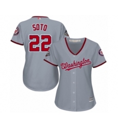 Women's Washington Nationals #22 Juan Soto Authentic Navy Blue Alternate 2 Cool Base 2019 World Series Champions Baseball Jersey