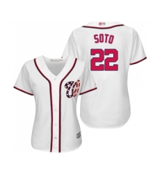 Women's Washington Nationals #22 Juan Soto Replica White Home Cool Base Baseball Jersey