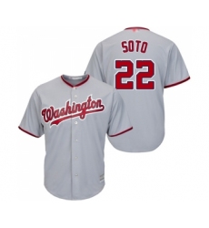Youth Washington Nationals #22 Juan Soto Replica Grey Road Cool Base Baseball Jersey