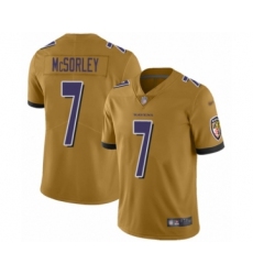 Youth Baltimore Ravens #7 Trace McSorley Limited Gold Inverted Legend Football Jersey