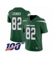 Men's New York Jets #82 Jamison Crowder Green Team Color Vapor Untouchable Limited Player 100th Season Football Jersey