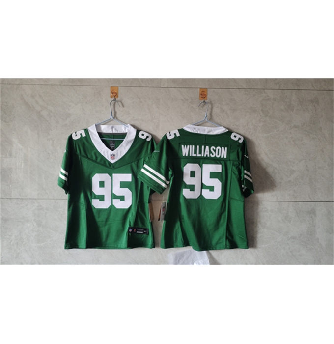 Women's New York Jets #95 Quinnen Williams Green F.U.S.E. Vapor Stitched Jersey(Run Small)