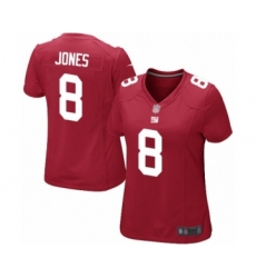 Women's New York Giants #8 Daniel Jones Game Red Alternate Football Jersey