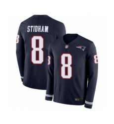 Youth New England Patriots #8 Jarrett Stidham Limited Navy Blue Therma Long Sleeve Football Jersey