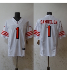 Men's San Francisco 49ers #1 Deebo Samuel White Vapor Untouchable Limited Football Stitched Jersey