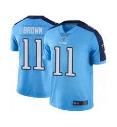Men's Tennessee Titans #11 A.J. Brown Limited Light Blue Rush Vapor Untouchable Football Jersey