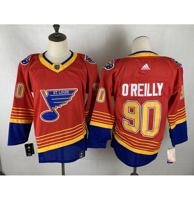 Men's St. Louis Blues #90 Ryan O'Reilly Red Fanatics Branded Royal Home Premier Breakaway Player Jersey