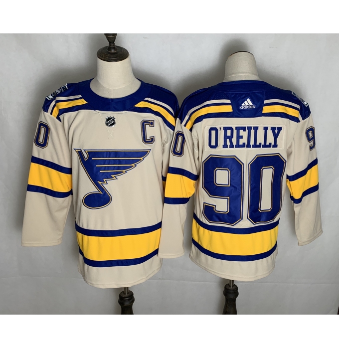 Men's St. Louis Blues #90 Ryan O'Reilly adidas Cream 2022 Winter Classic Authentic Player Jersey