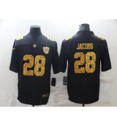 Men's Oakland Raiders #28 Josh Jacobs Black Nike Leopard Print Jersey