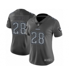 Women's Oakland Raiders #28 Josh Jacobs Gray Static Fashion Limited Football Jersey
