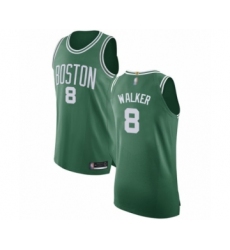 Men's Boston Celtics #8 Kemba Walker Authentic Green(White No.) Road Basketball Jersey - Icon Edition