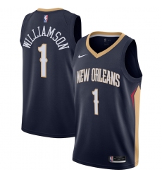 Men's New Orleans Pelicans #1 Zion Williamson Nike Navy 2020-21 Swingman Jersey