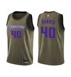 Youth Sacramento Kings #40 Harrison Barnes Swingman Green Salute to Service Basketball Jersey