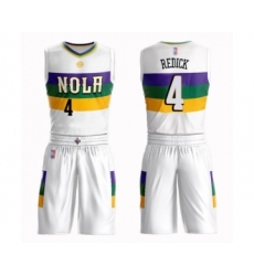 Men's New Orleans Pelicans #4 JJ Redick Swingman White Basketball Suit Jersey - City Edition