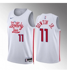 Men's Philadelphia 76ers #11 Jeff Dowtin Jr White City Edition Stitched Jersey