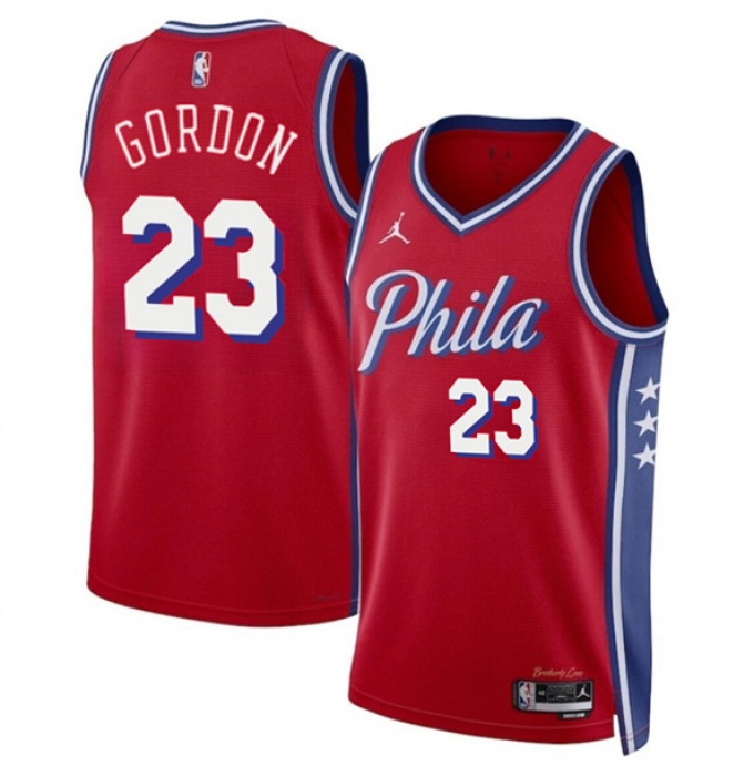 Men's Philadelphia 76ers #23 Eric Gordon Red Statement Edition Stitched Jersey