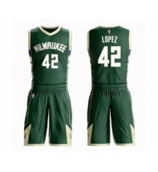 Women's Milwaukee Bucks #42 Robin Lopez Swingman Green Basketball Suit Jersey - Icon Edition