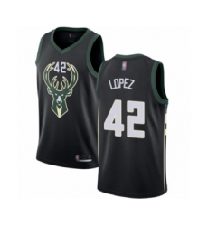 Youth Milwaukee Bucks #42 Robin Lopez Swingman Black Basketball Jersey - Statement Edition