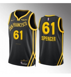 Men's Golden State Warriors #61 Pat Spencer Navy Statement Edition Stitched Basketball Jersey