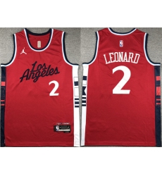 Men's Los Angeles Clippers #2 Kawhi Leonard Red Stitched Jersey