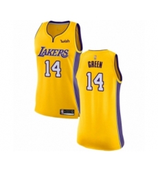 Women's Los Angeles Lakers #14 Danny Green Authentic Gold Basketball Jersey - Icon Edition