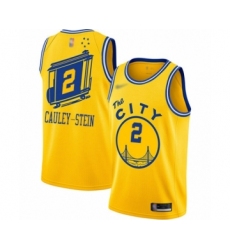 Youth Golden State Warriors #2 Willie Cauley-Stein Swingman Gold Hardwood Classics Basketball Jersey - The City Classic Edition