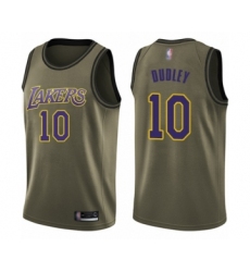 Youth Los Angeles Lakers #10 Jared Dudley Swingman Green Salute to Service Basketball Jersey
