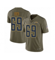 Youth Los Angeles Chargers #69 Sam Tevi Limited Olive 2017 Salute to Service Football Jersey