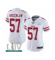 Women's San Francisco 49ers #57 Dre Greenlaw White Vapor Untouchable Limited Player Super Bowl LIV Bound Football Jersey Women's San Francisco 49ers #57 Dre Greenlaw White Vapor Untouchable Limited Player Super Bowl LIV Bound Football Jersey