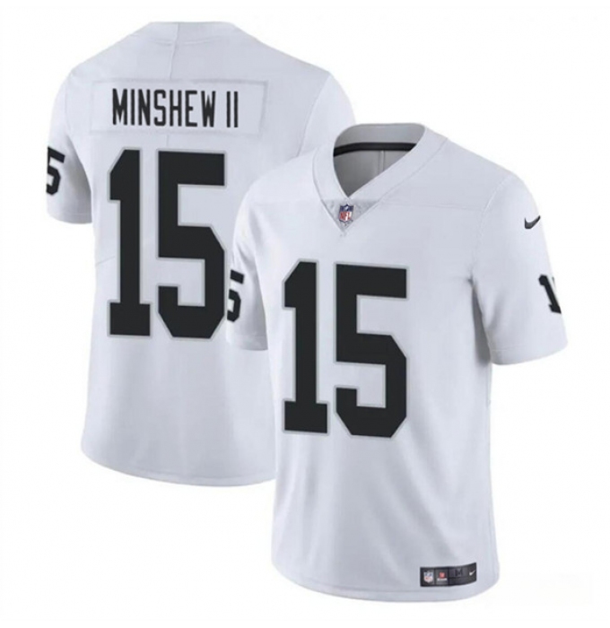 Men's Las Vegas Raiders #15 Gardner Minshew II White Vapor Football Stitched Jersey