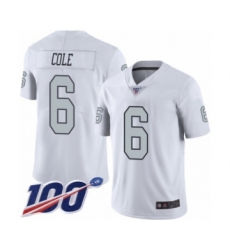 Men's Oakland Raiders #6 A.J. Cole Limited White Rush Vapor Untouchable 100th Season Football Jersey