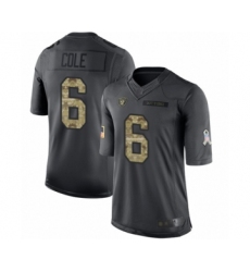 Youth Oakland Raiders #6 A.J. Cole Limited Black 2016 Salute to Service Football Jersey