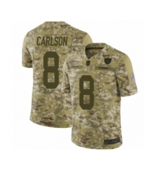 Men's Oakland Raiders #8 Daniel Carlson Limited Camo 2018 Salute to Service Football Jersey