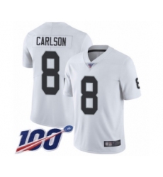 Men's Oakland Raiders #8 Daniel Carlson White Vapor Untouchable Limited Player 100th Season Football Jersey