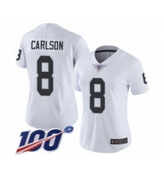 Women's Oakland Raiders #8 Daniel Carlson White Vapor Untouchable Limited Player 100th Season Football Jersey