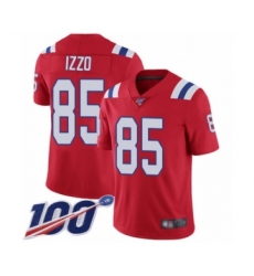 Men's New England Patriots #85 Ryan Izzo Red Alternate Vapor Untouchable Limited Player 100th Season Football Jersey