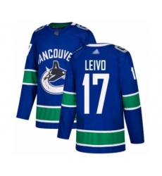 Youth Vancouver Canucks #17 Josh Leivo Authentic Blue Home Hockey Jersey