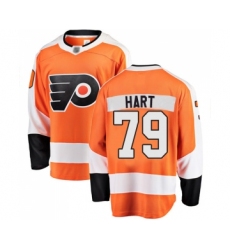 Men's Philadelphia Flyers #79 Carter Hart Fanatics Branded Orange Home Breakaway Hockey Jersey