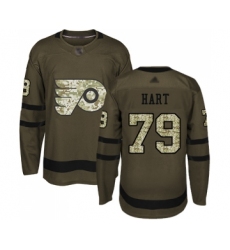 Youth Philadelphia Flyers #79 Carter Hart Authentic Green Salute to Service Hockey Jersey