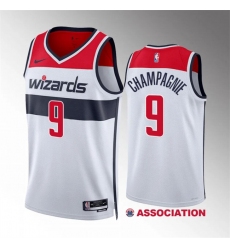 Men's Washington Wizards #9 Justin Champagnie White Association Edition Stitched Basketball Jersey