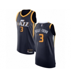 Men's Utah Jazz #3 Justin Wright-Foreman Authentic Navy Blue Basketball Jersey - Icon Edition
